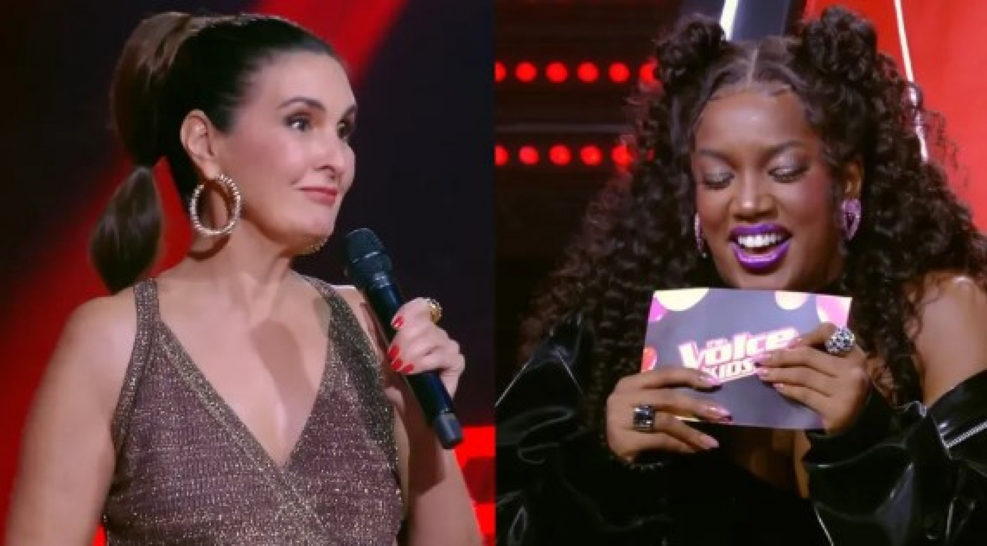 Fátima Bernardes arranca gargalhada de Iza com expressão em coreano - Reprodução/Globo