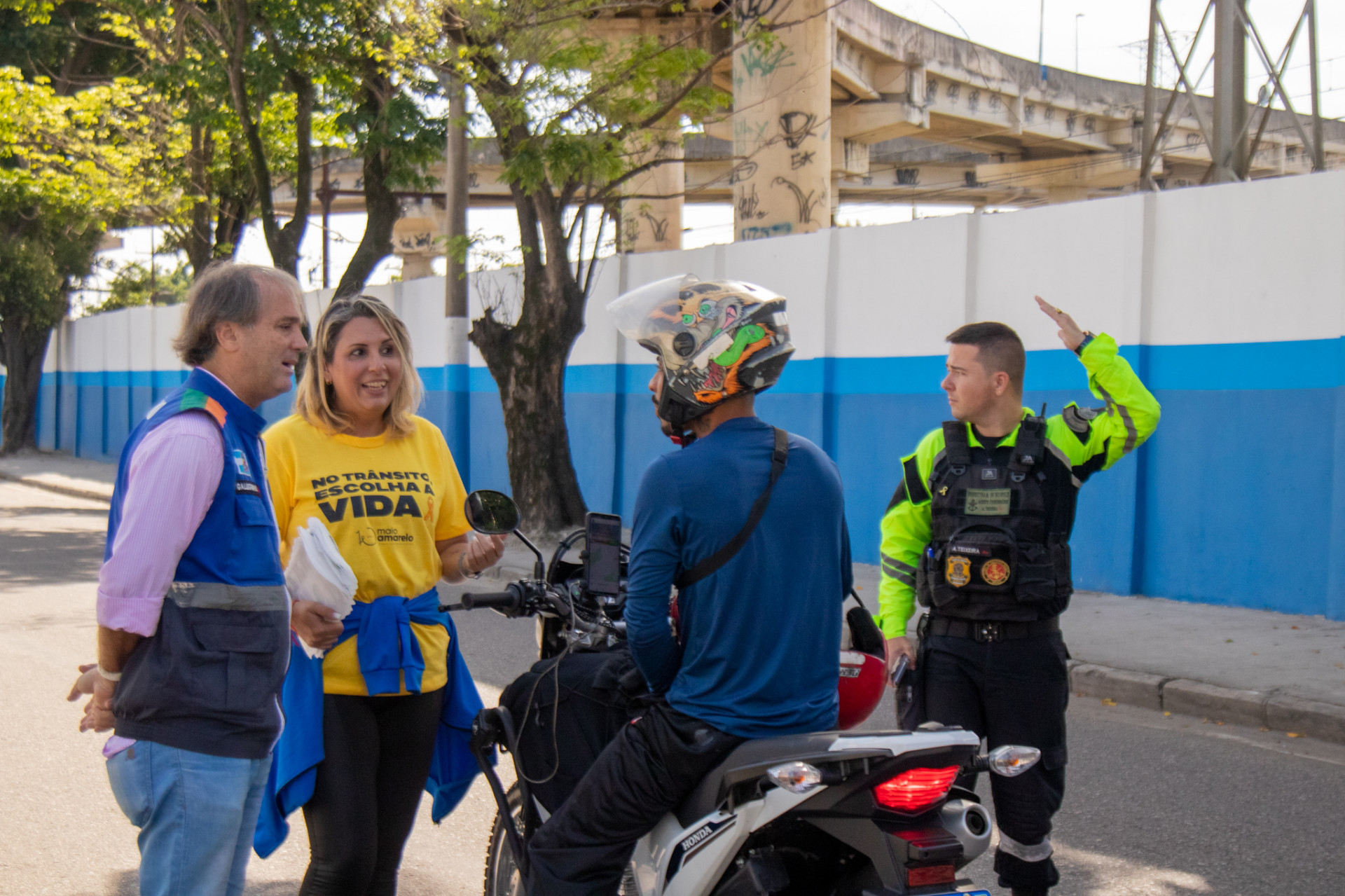 A mensagem esse ano do Conselho Nacional de Tr&acirc;nsito (Contran) no Maio Amarelo &eacute;: "no tr&acirc;nsito, escolha a vida" - Felipe Soares / PMN