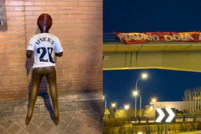 Torcedores que penduraram boneco com camisa de Vini Jr em ponte são proibidos de ir a estádios