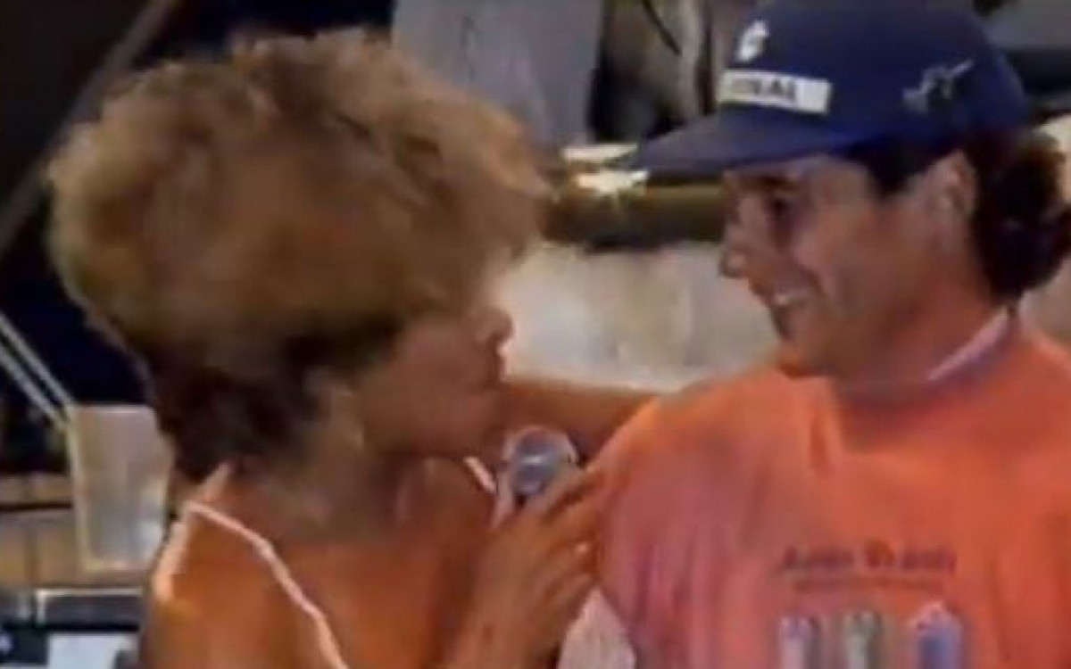 Tina Turner e Ayrton Senna em apresentação na Austrália