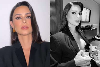 Thaila Ayala usa bomba de leite antes de noitada com Renato Góes