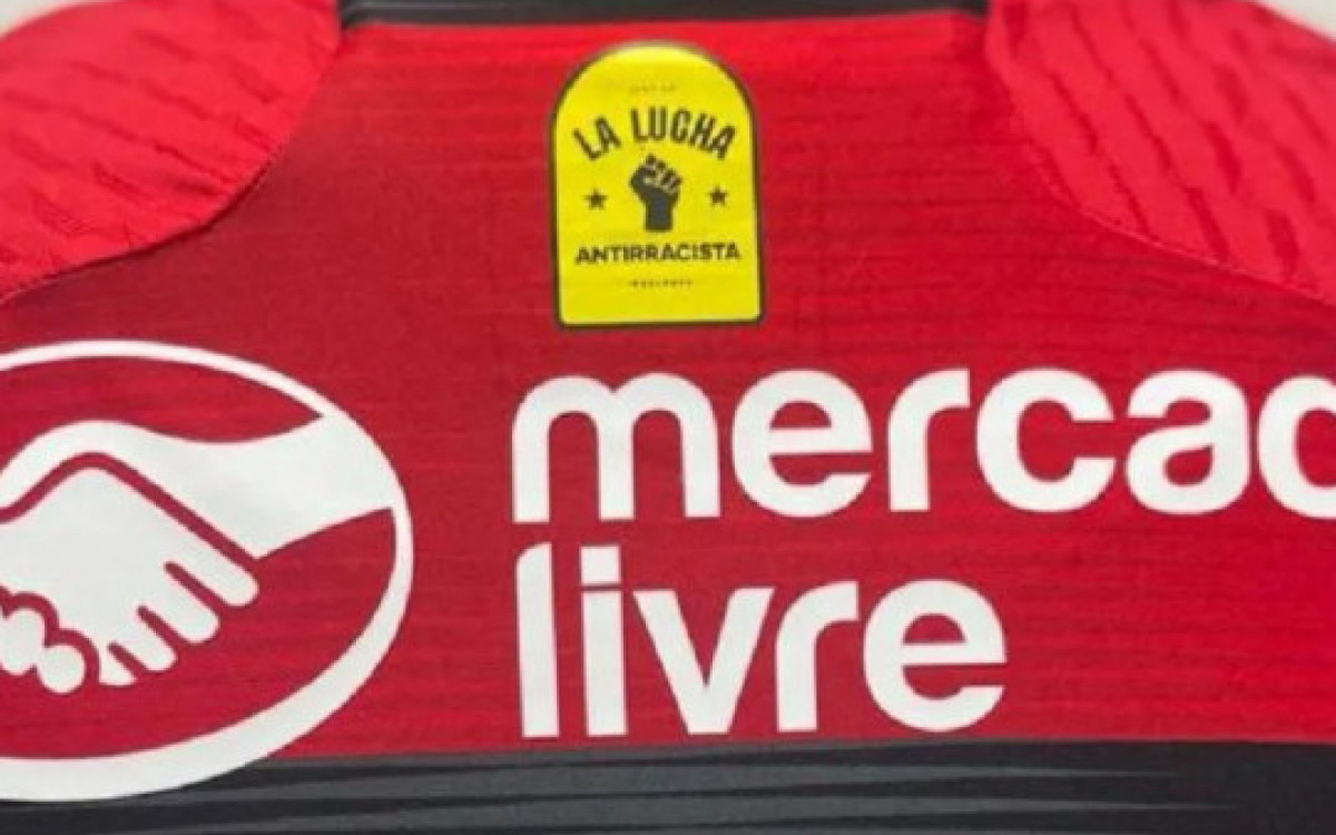 Patch antirracista do Flamengo em parceria com o Mercado Livre