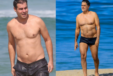 Thiago Lacerda e Eduardo Moscovis curtem dia de praia no Rio