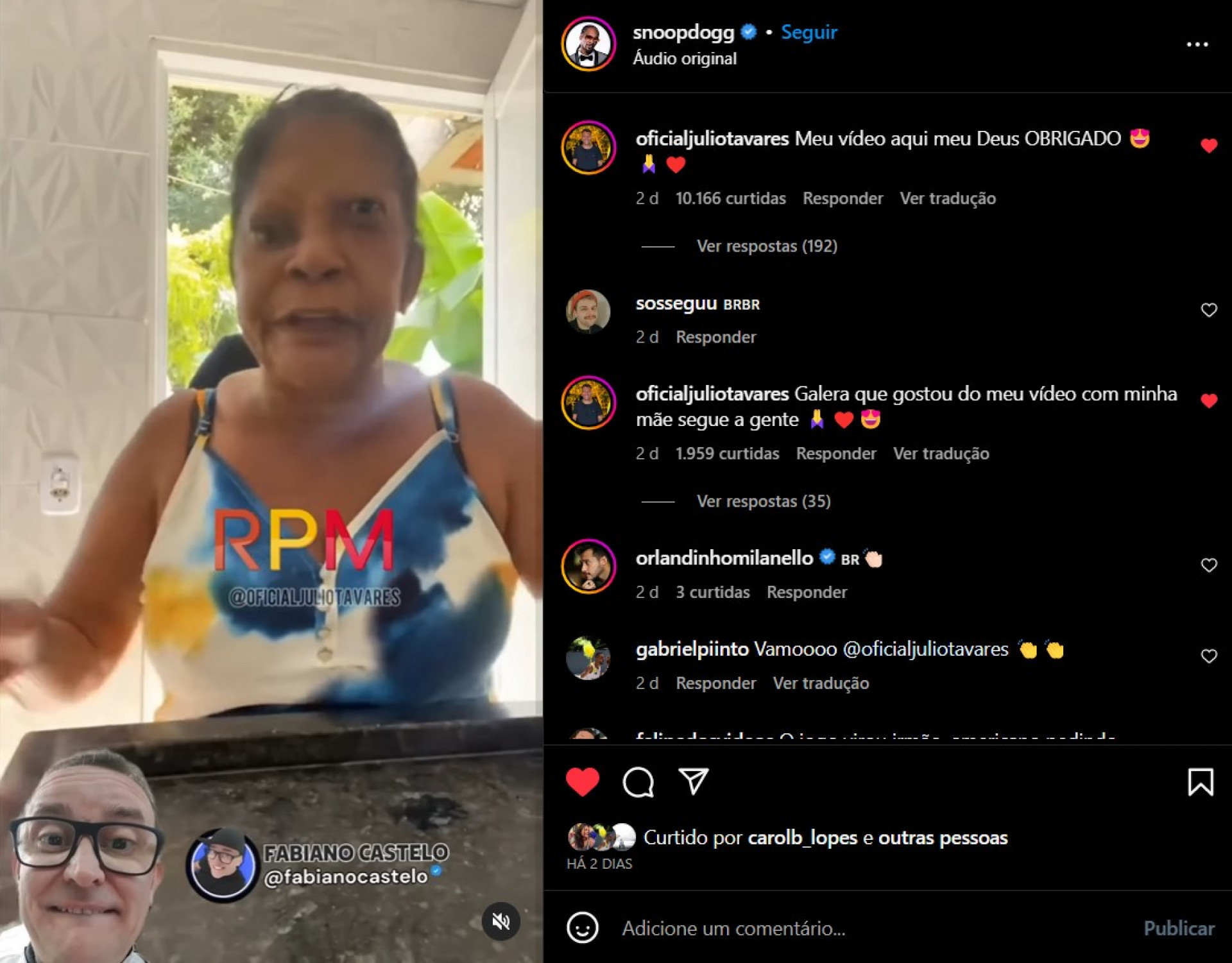 Tik Toker Julio Tavares notado por Snoop Dogg - foto reprodução internet