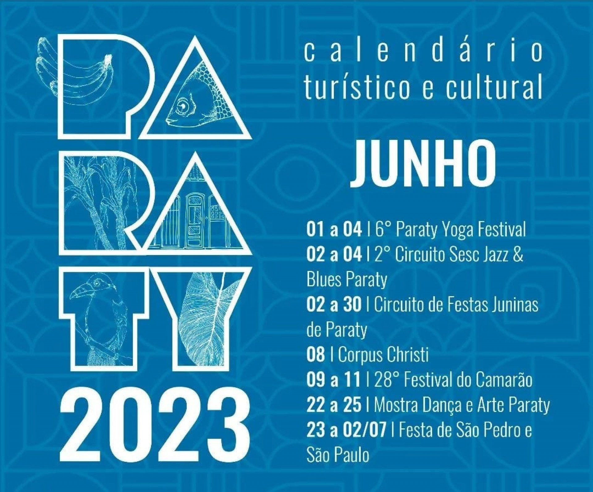 Calendário com datas comemorativas em Paraty - Divulgação/Prefeitura de Paraty