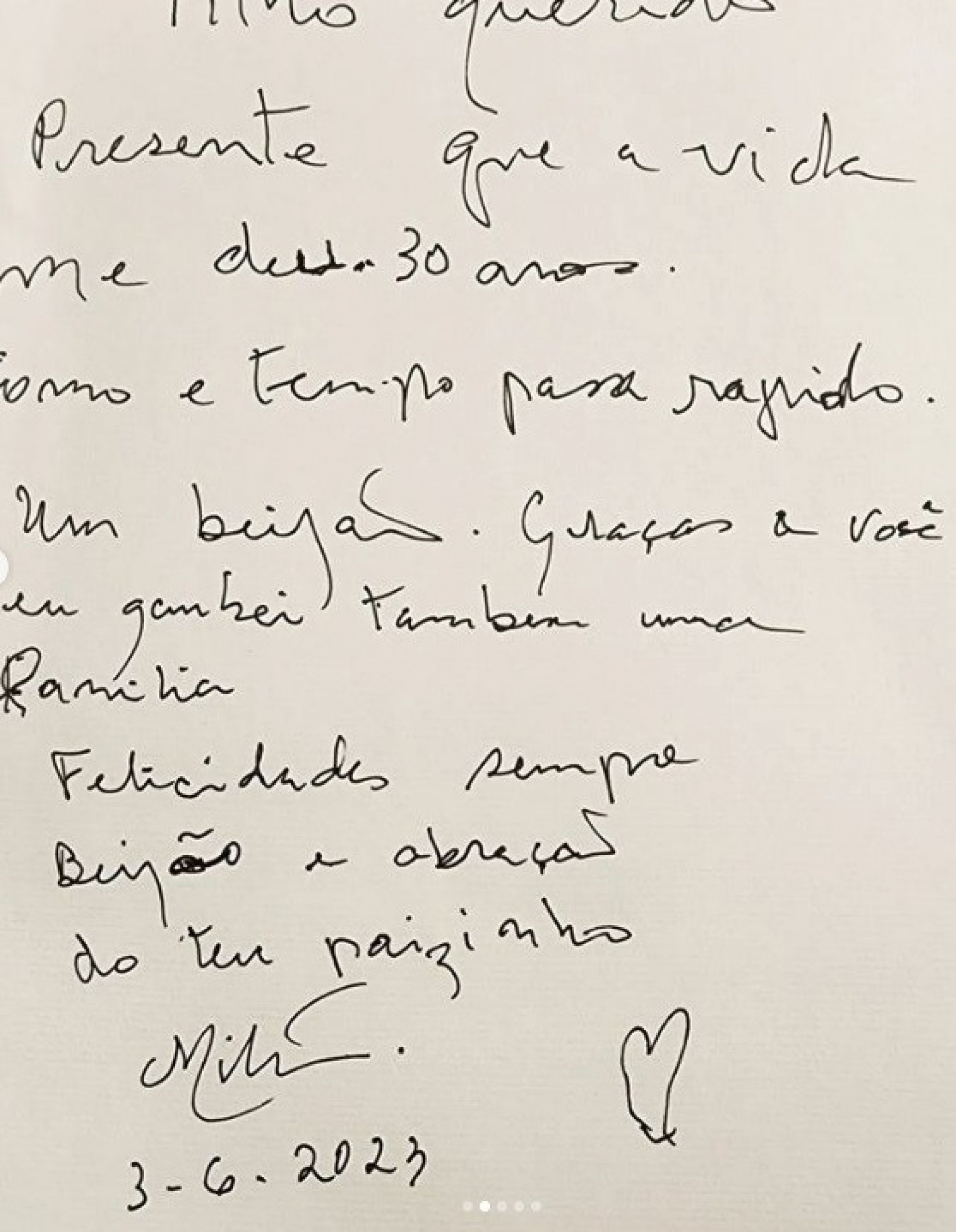 Milton Nascimento parabeniza o filho, Augusto - Reprodução do Instagram