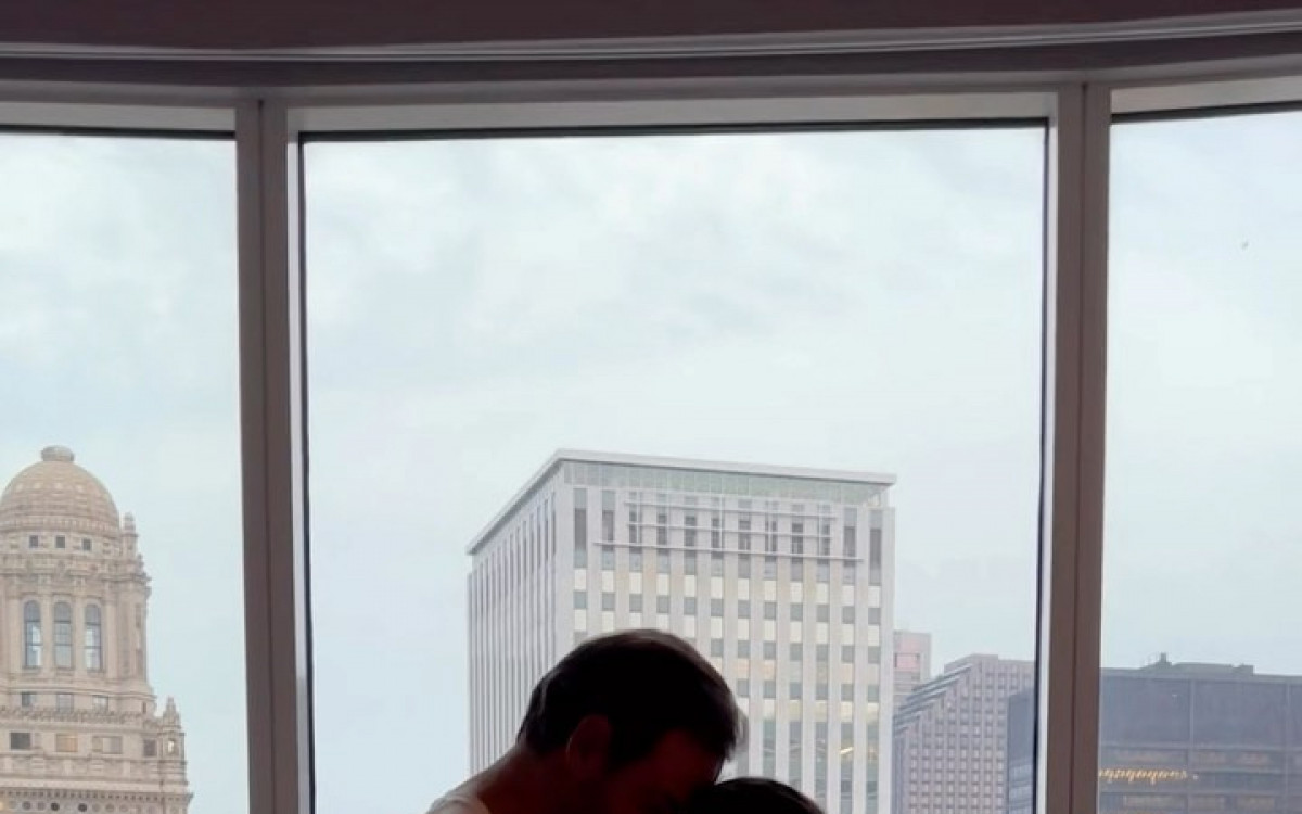 Tadeu Schmidt e a esposa, Ana Cristina, em Chicago