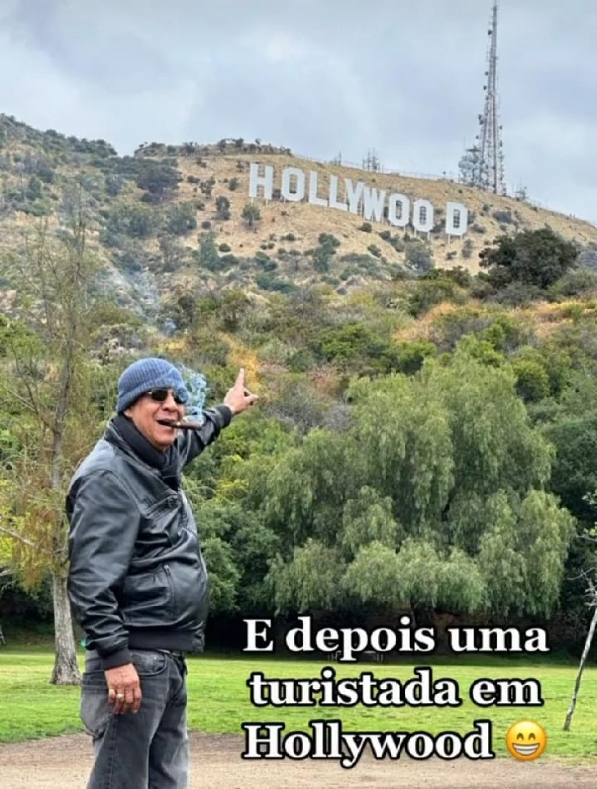 Zeca Pagodinho turistou por Hollywood antes de show na Califórnia  - Reprodução/Instagram