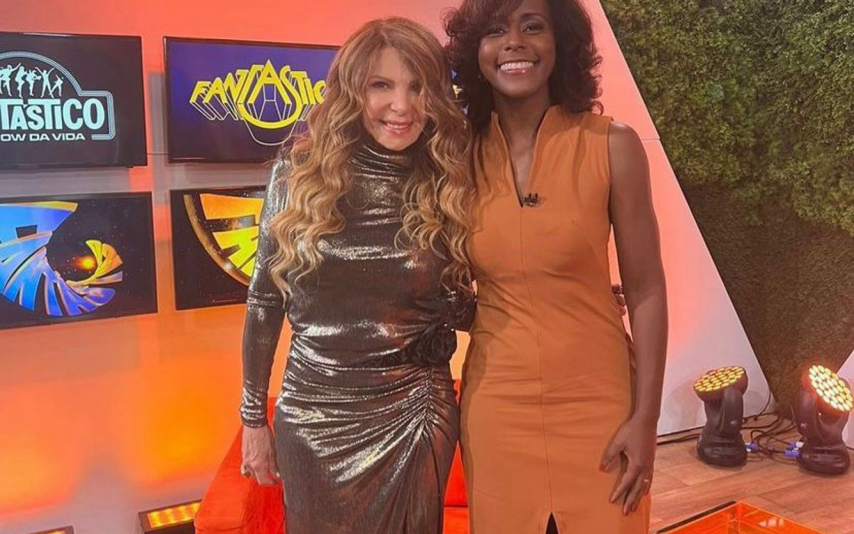 Maju Coutinho surge com os cabelos escovados e internautas fazem compara&ccedil;&atilde;o com Gl&oacute;ria Maria