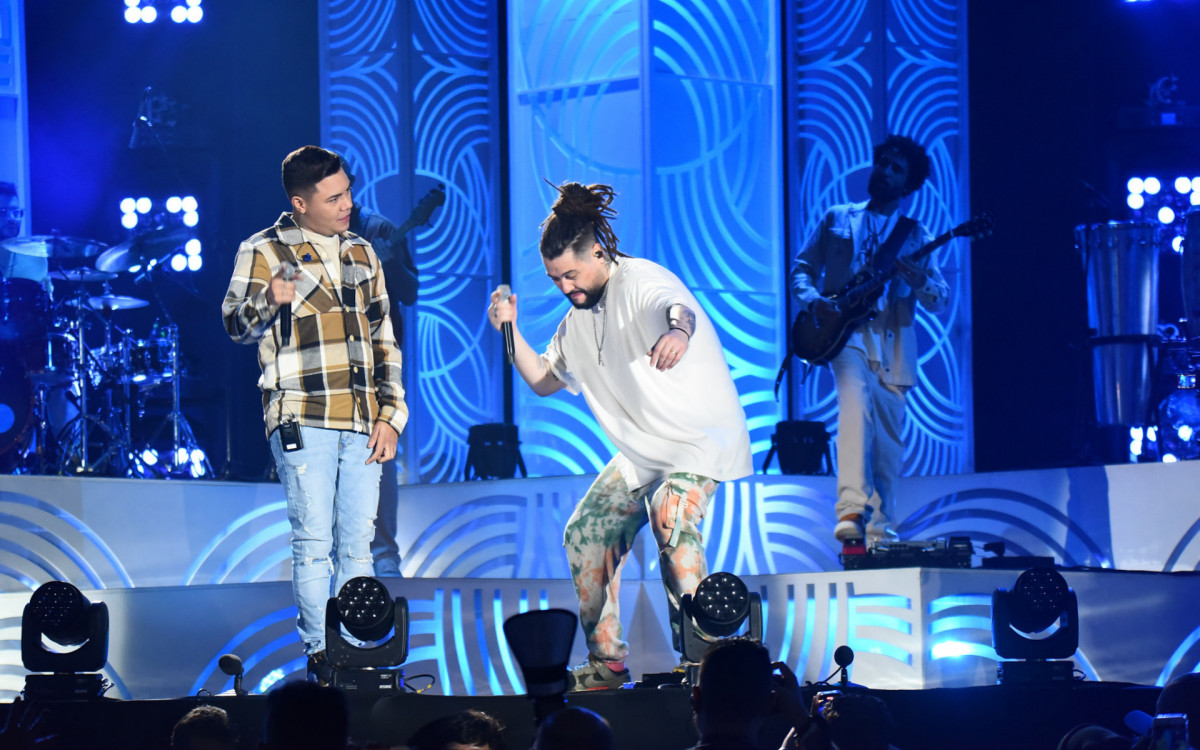 Felipe Araújo participa da gravação do DVD do Maneva, em São Paulo