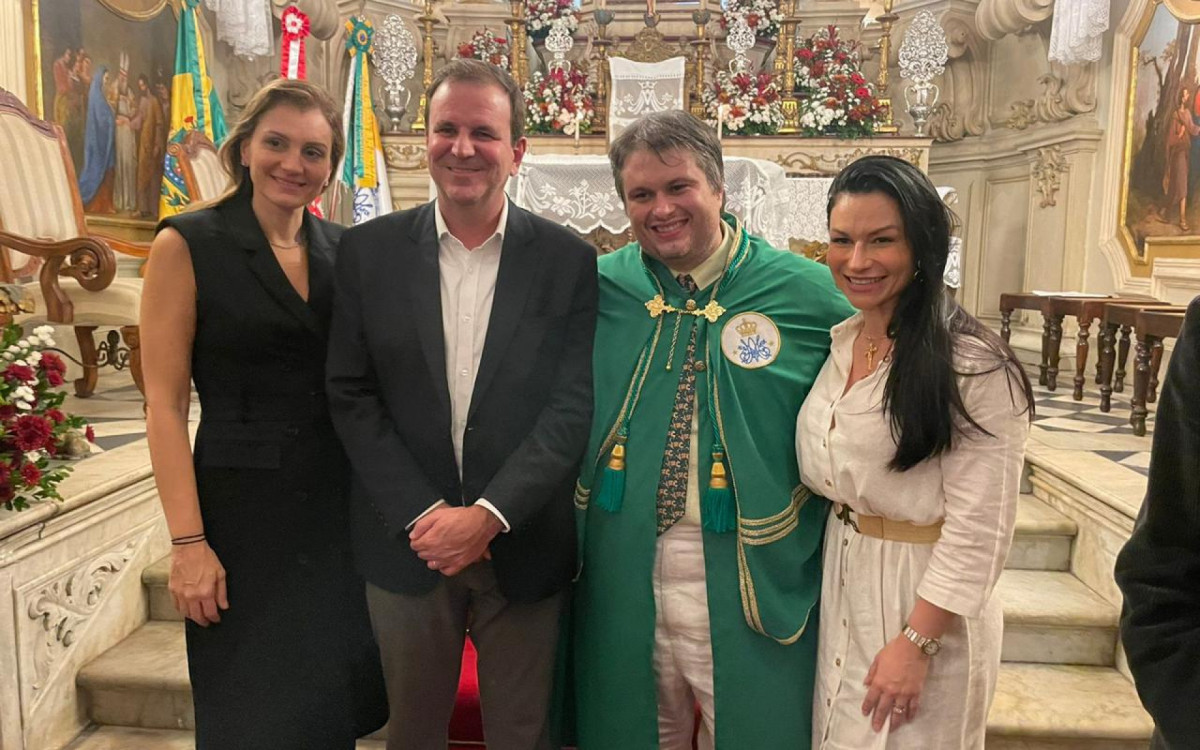 Paes e Cláudio de Castro se reuniram na reabertura da Igreja de Nossa Senhora da Lapa dos Mercadores - Anna Clara Sancho / Agência O Dia