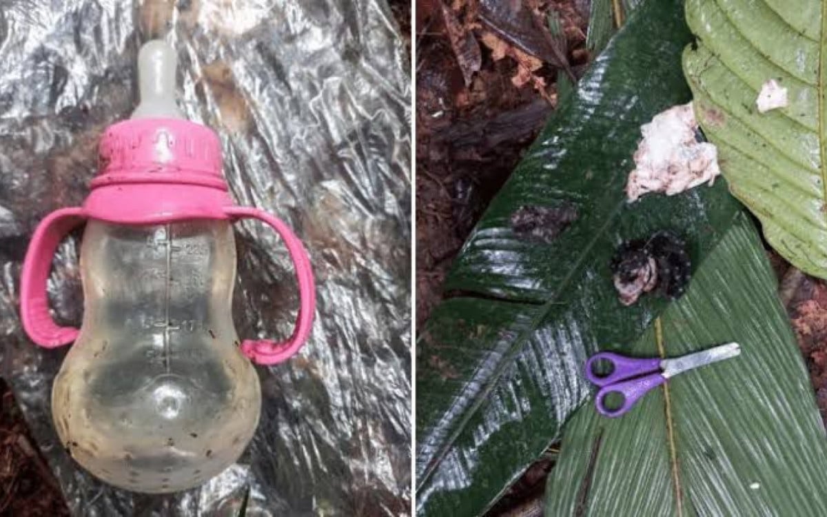 Polícia encontrou objetos que pertenciam às crianças que desapareceram após acidente de avião - Divulgação/Fuerzas Militares de Colombia