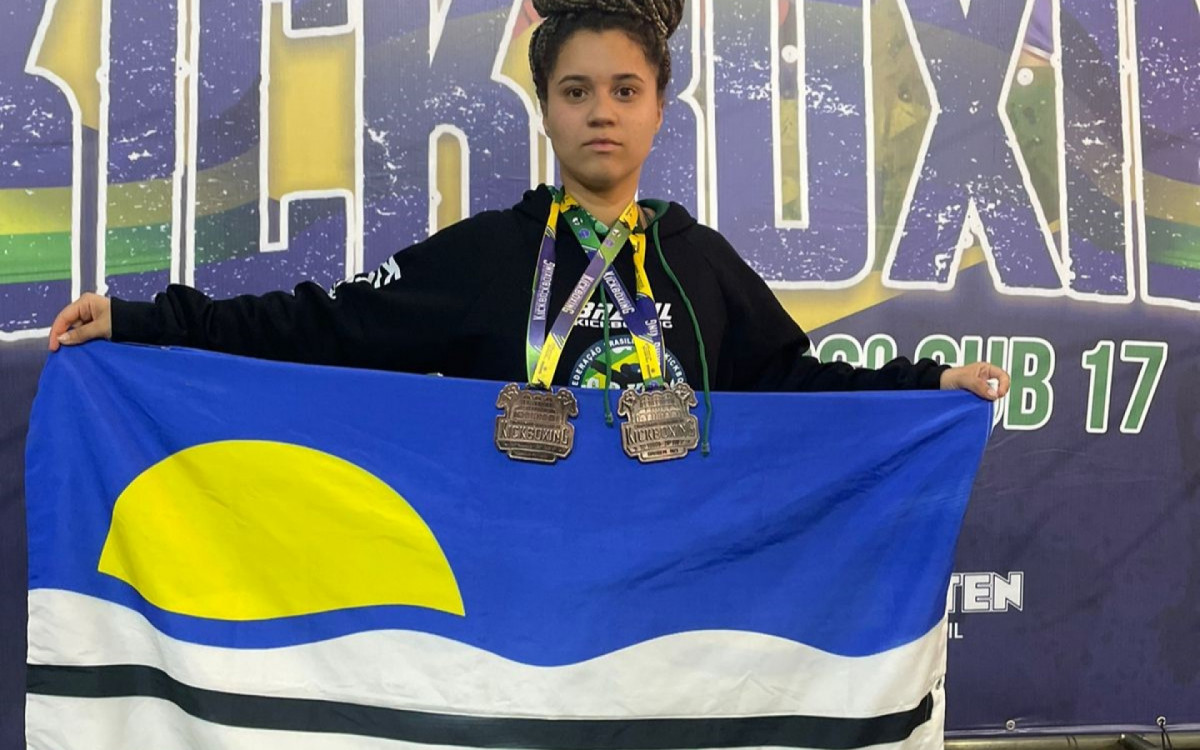 Maria Eduarda Martins levou a bandeira de Quissam&atilde; 