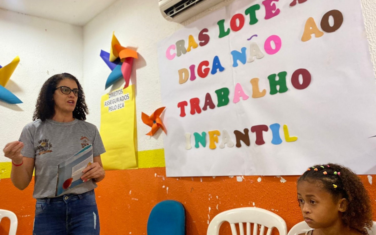 A palestra no Cras foi em alus&atilde;o ao Dia Mundial de Combate ao Trabalho Infantil