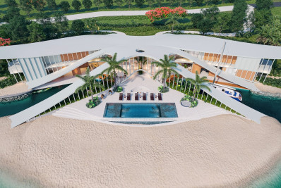 Projeto de casa em formato gaivota