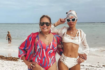 Susana Vieira publica foto ao lado de nora em praia e diz estar com saudades do verão