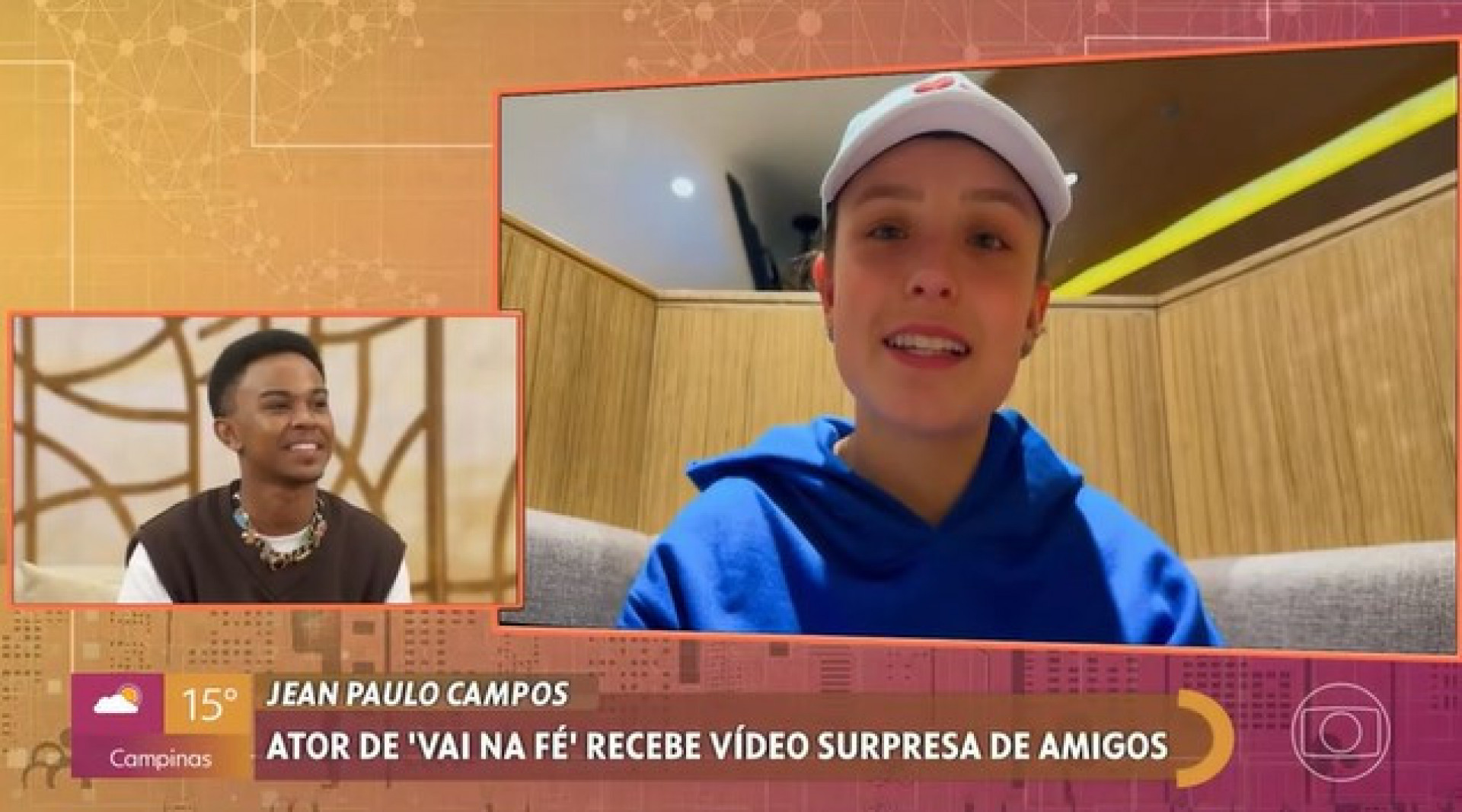 Larissa Manoela e Jean Paulo Campos são amigos de longa data - Reprodução/Globo