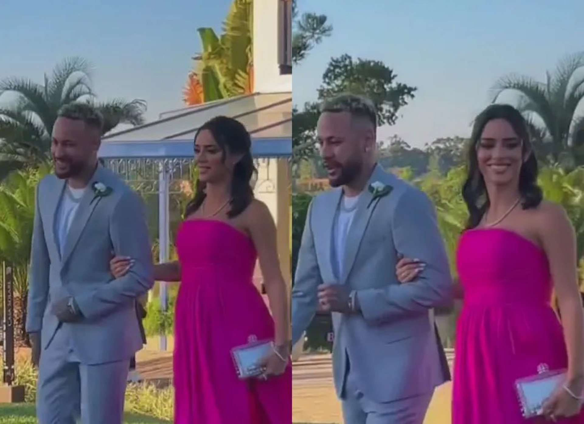 Bruna Biancardi e Neymar Jr. como padrinhos do casamento de Cris Guedes - Reprodução/Twitter