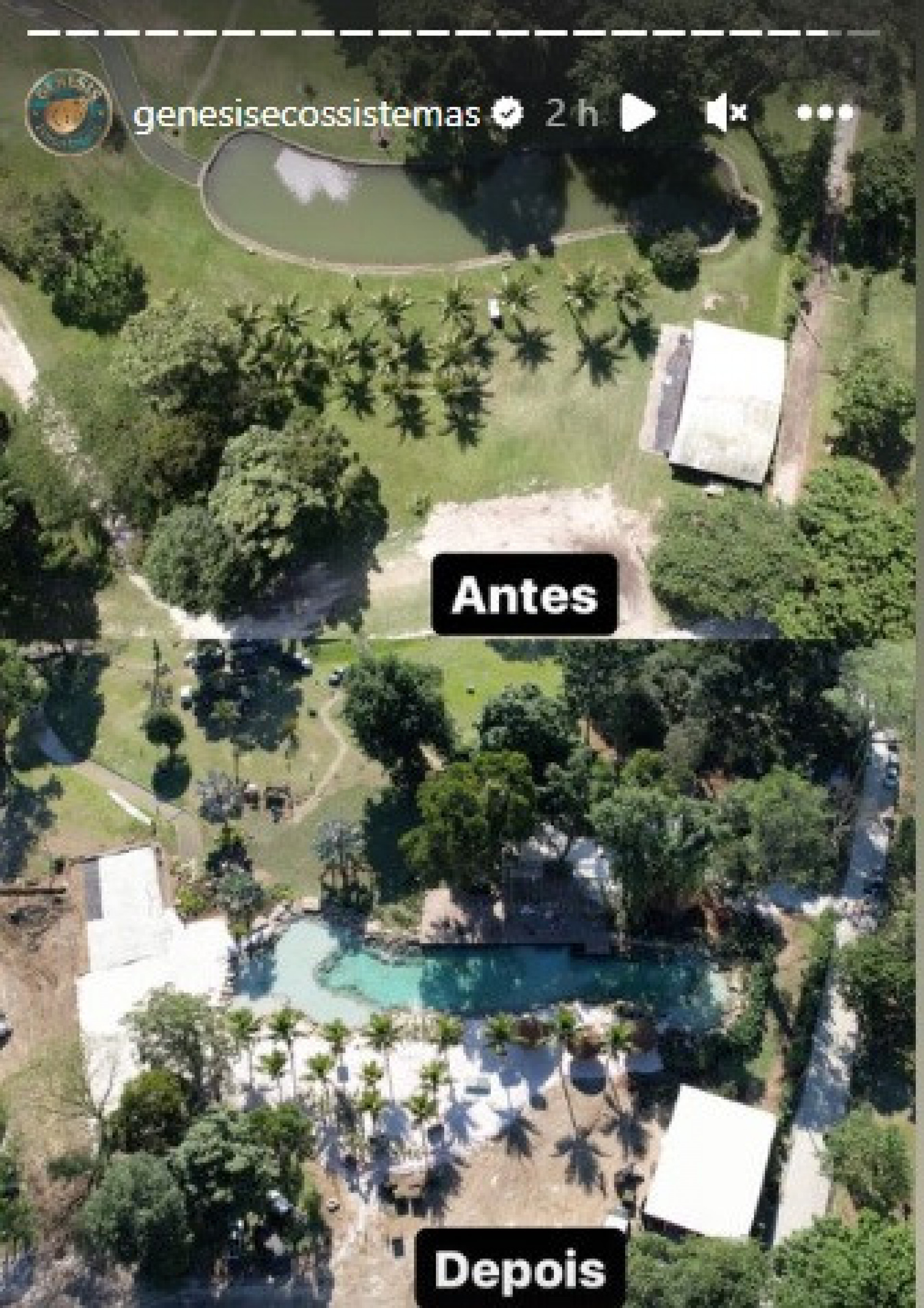 Lago artificial reformado na mansão de Neymar Jr. foi interditado após denúncias de crime ambiental  - Reprodução/Redes sociais