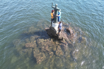 Estátua de São Pedro do Mar é reinstalada na Urca