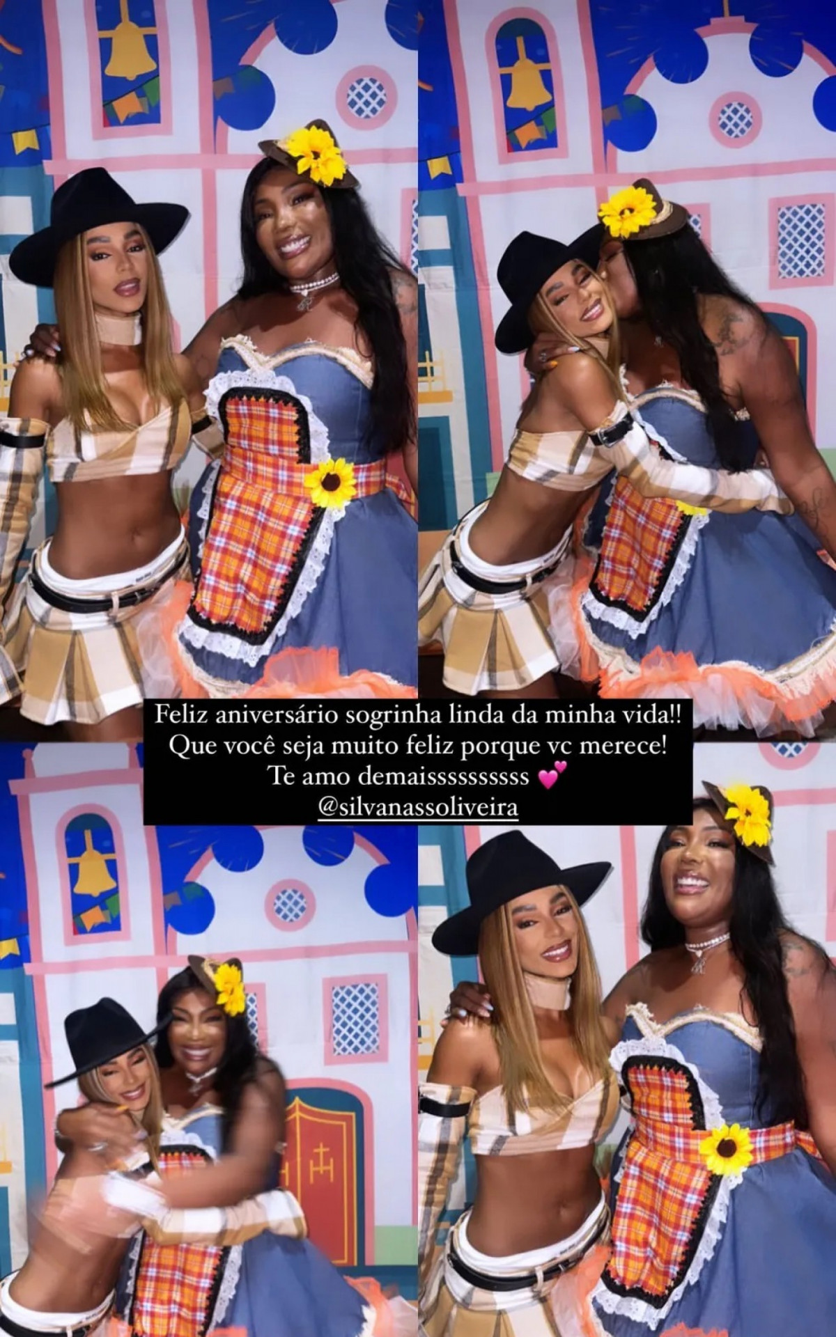 Ludmilla e a mulher, Brunna Gonçalves, homenageiam Silvana Oliveira, mãe da cantora