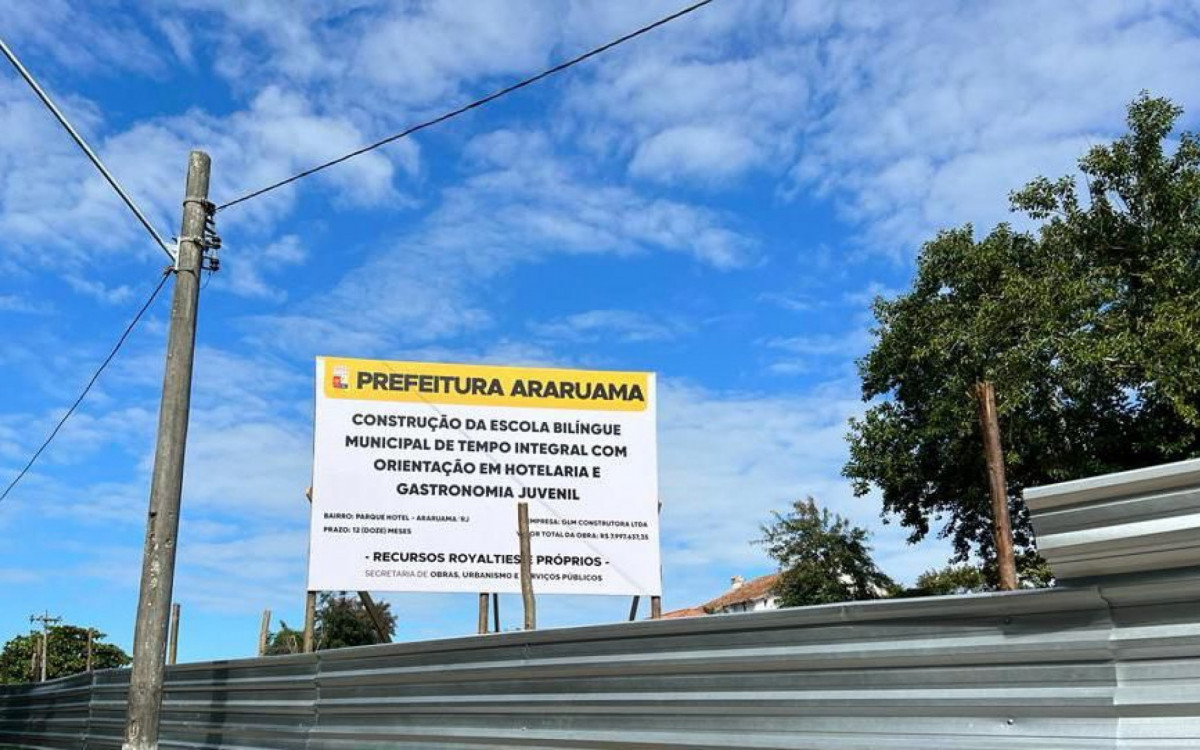 Obras da nova Escola Bil&iacute;ngue em Tempo Integral com orienta&ccedil;&atilde;o em Hotelaria e Gastronomia Juvenil