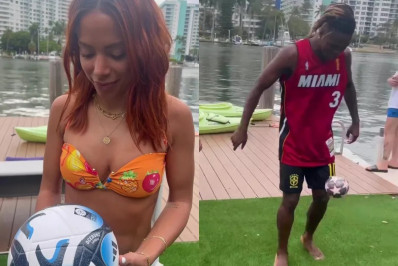 Anitta e Vini Jr. disputam quem faz mais embaixadinhas em vídeo na web; Assista