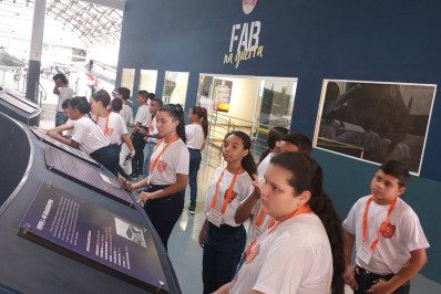 Alunos da Guarda Mirim de Belford Roxo visitam Museu Aeroespacial do Rio