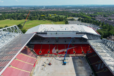 Liverpool divulga novas imagens das obras de ampliação do Anfield
