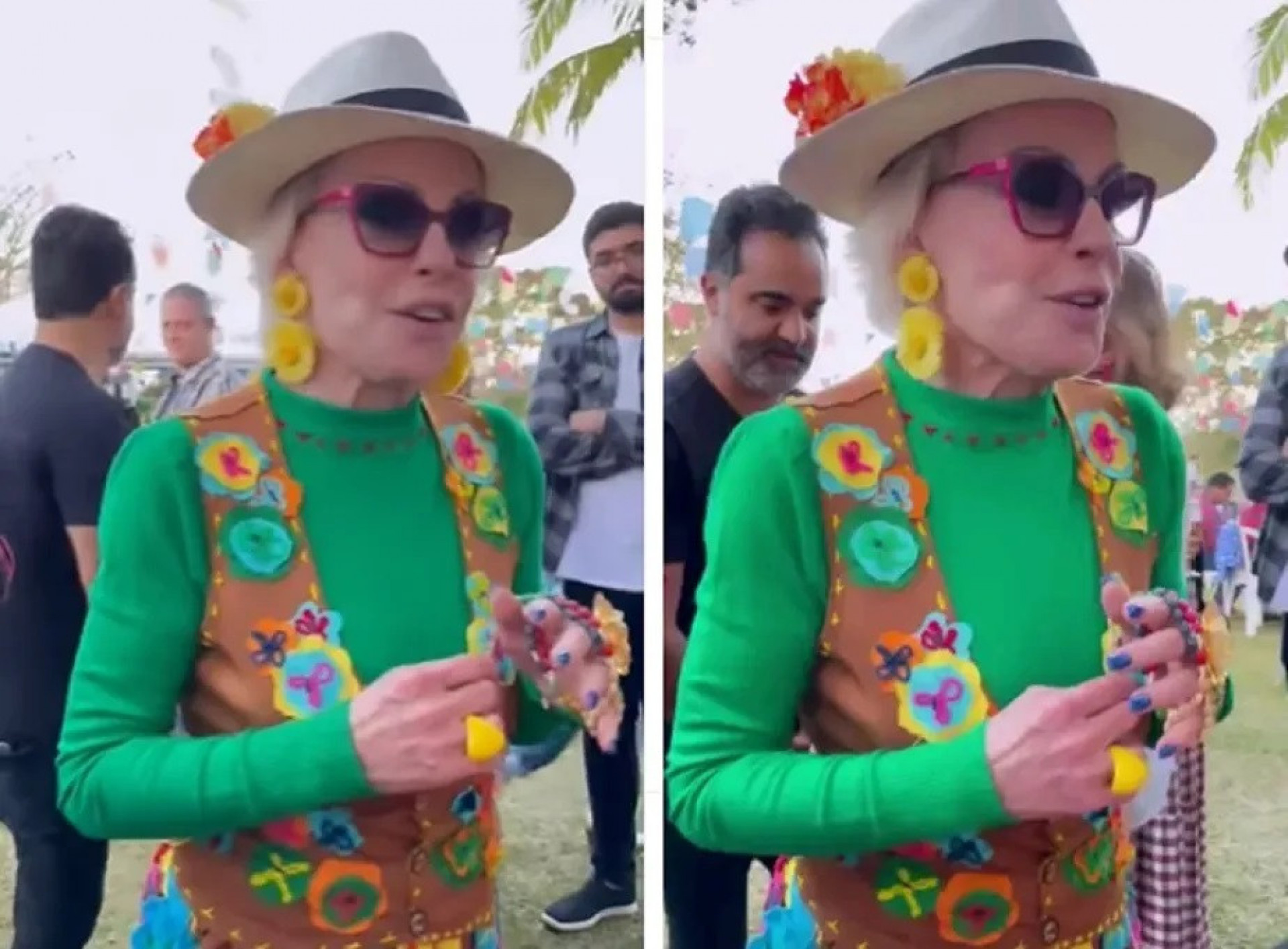 Ana Maria Braga é flagrada com o namorado em festa julina - Reprodução Internet
