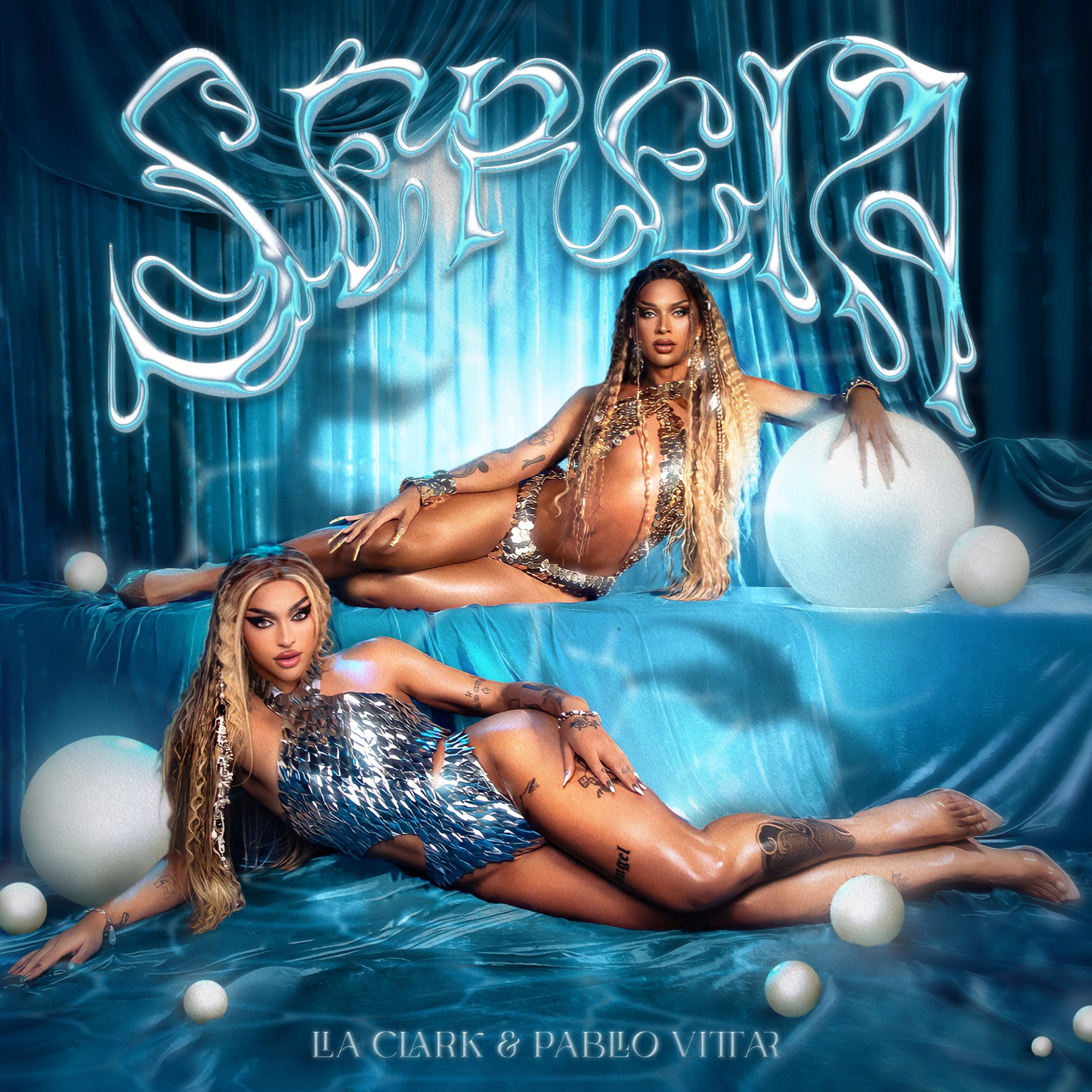 Lia Clark e Pabllo Vittar na capa de 'Sereia' - Divulgação