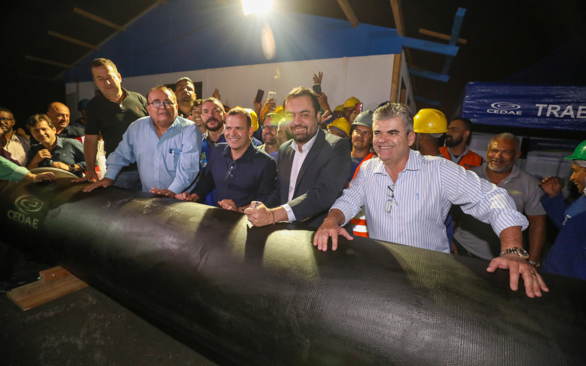 Inicio das obras de construção da nova Estação de Tratamento de Água da Cedae, em Xerém - Divulgação/Governo do Estado