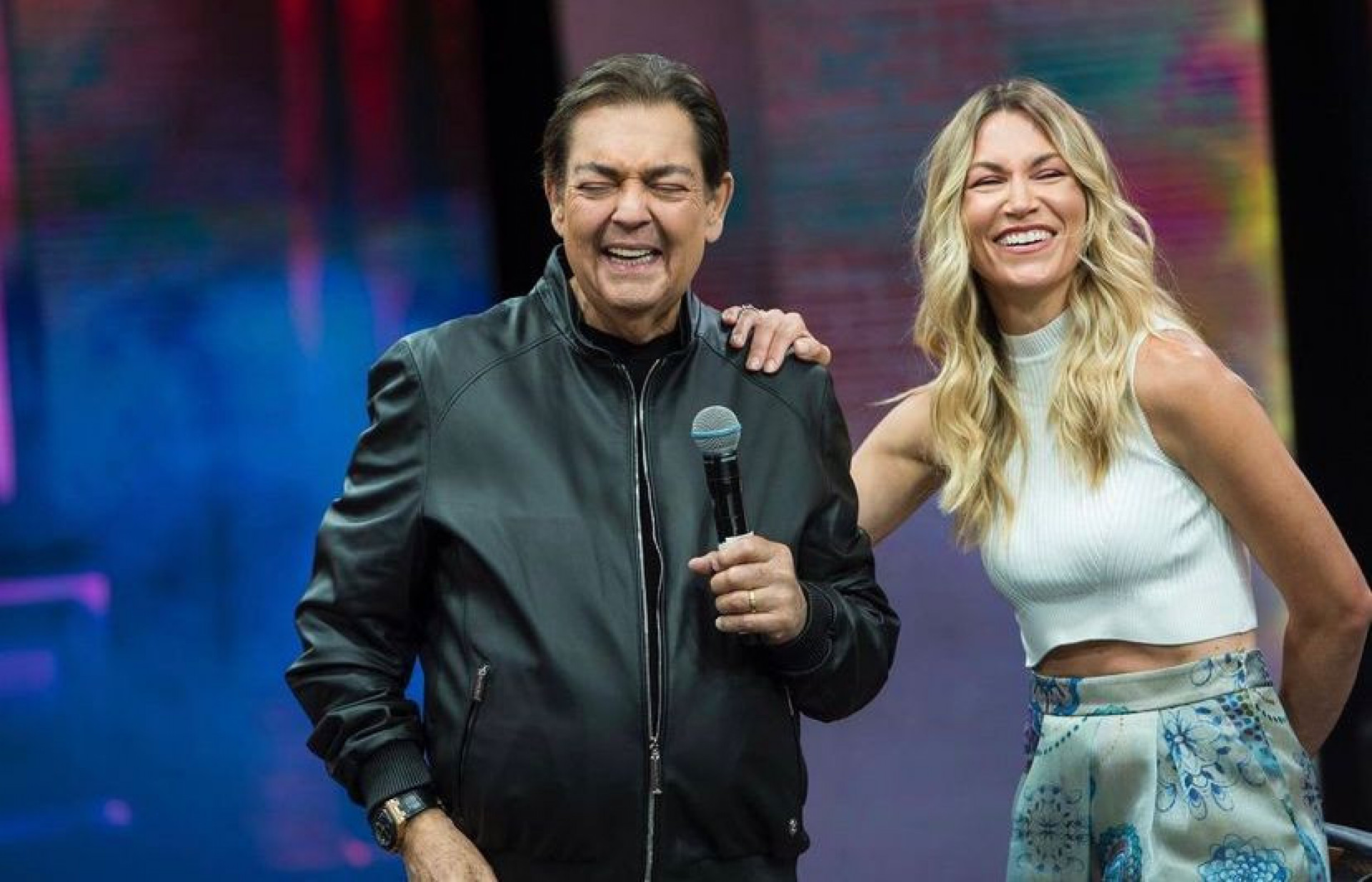 Fausto Silva e Anne Lottermann - Reprodução/Instagram