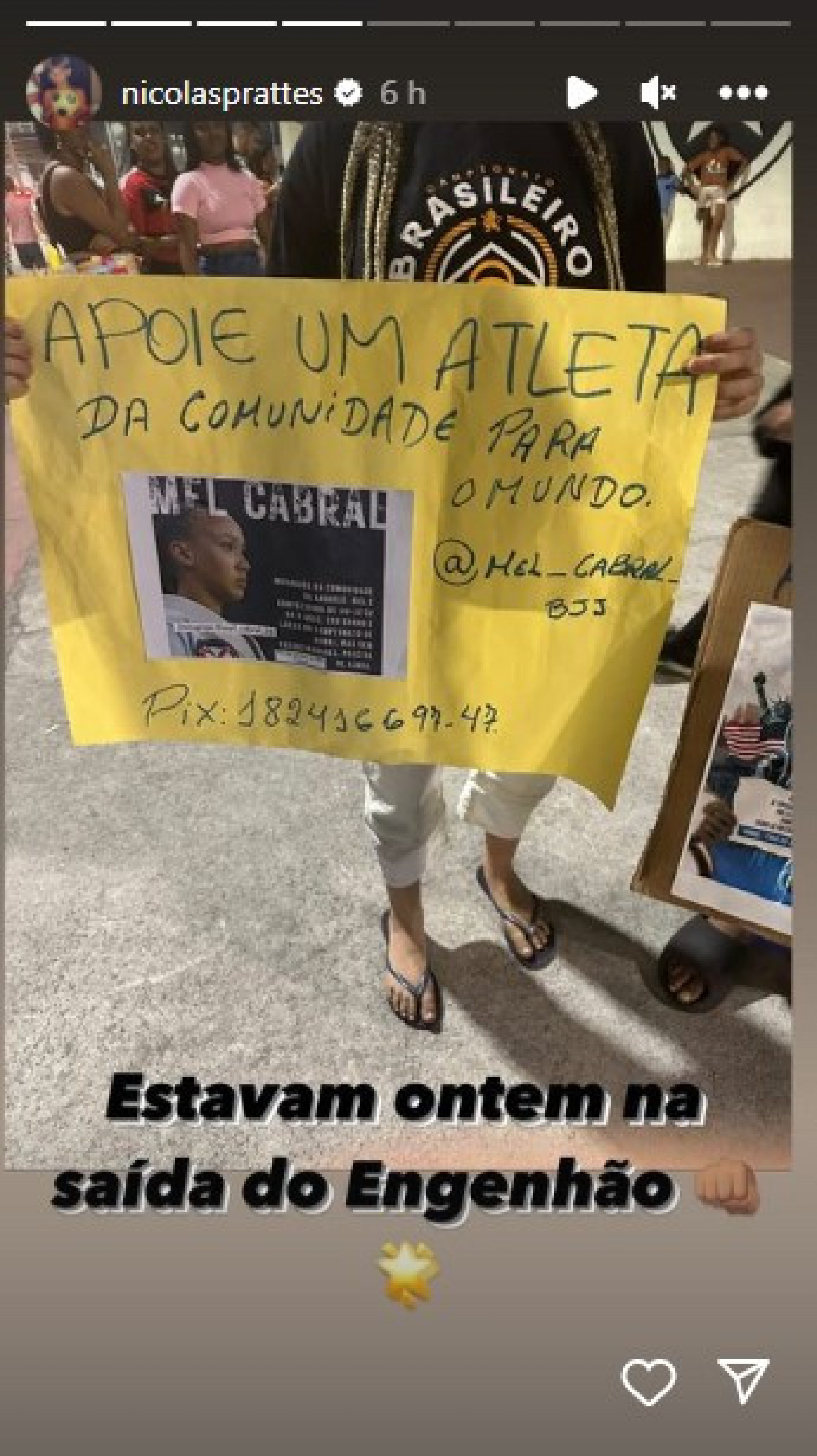 Nicolas Prattes mostra doação para atletas do Rio - Reprodução/Instagram