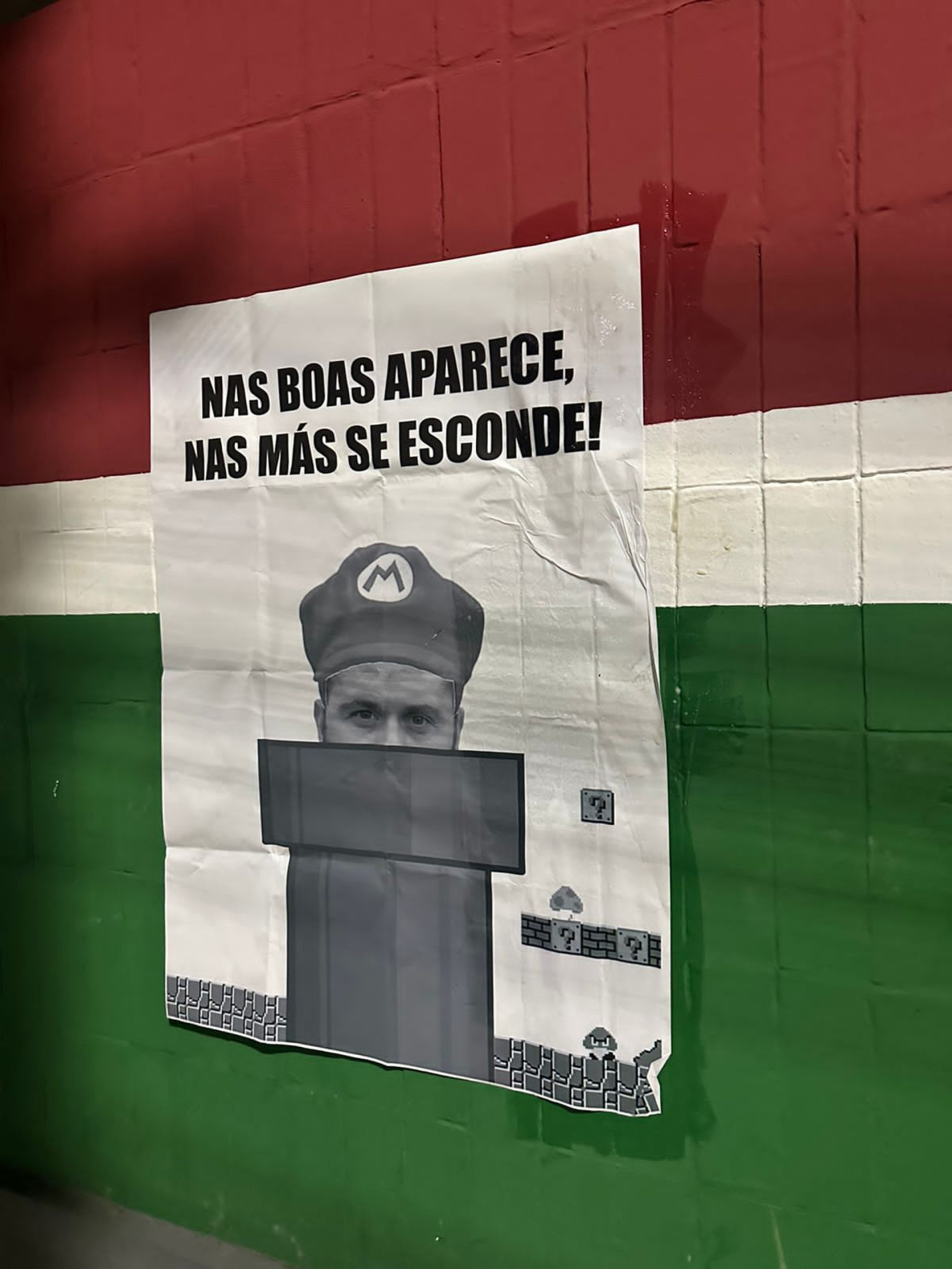 Protesto da torcida do Fluminense direcionado ao presidente Mário Bittencourt - Foto: Reprodução