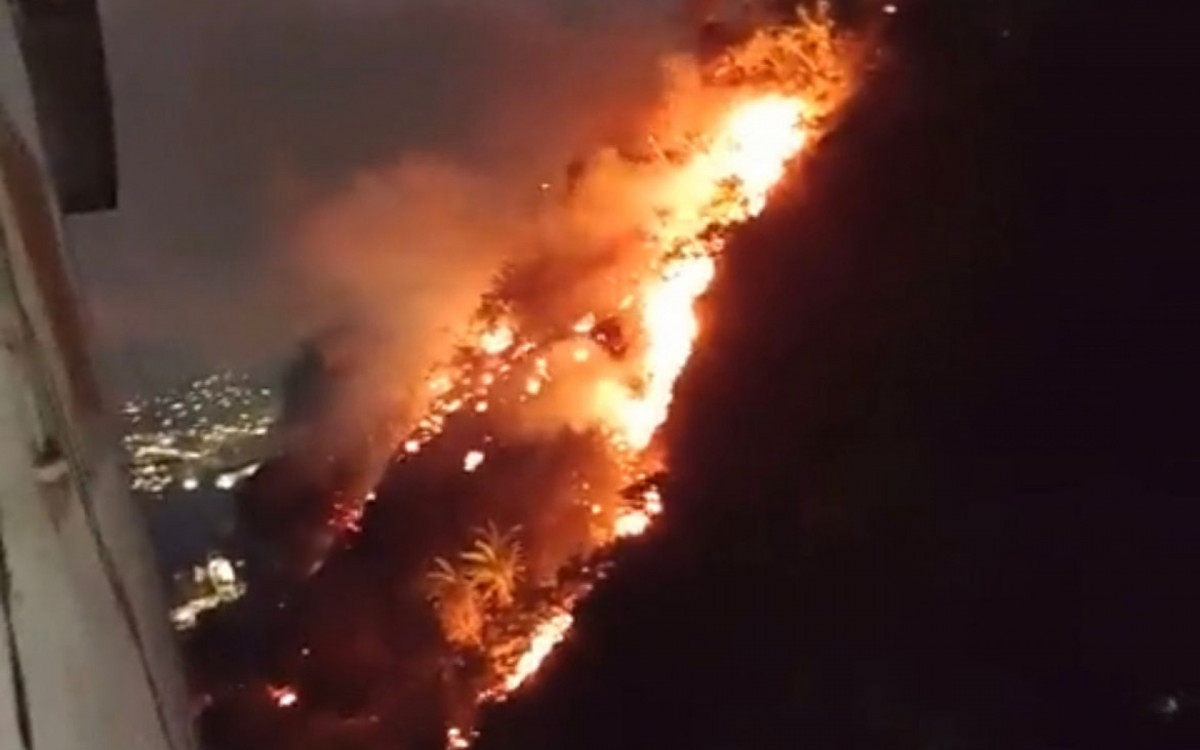 Chamas atingiram &aacute;rea de mata do Morro da Coroa, em Santa Teresa