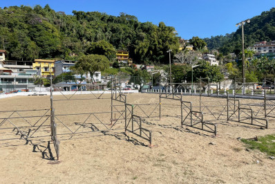 Arena para as semifinais no Aterro do São Bento está sendo preparada