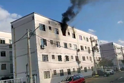 Apartamento pega fogo em Resende