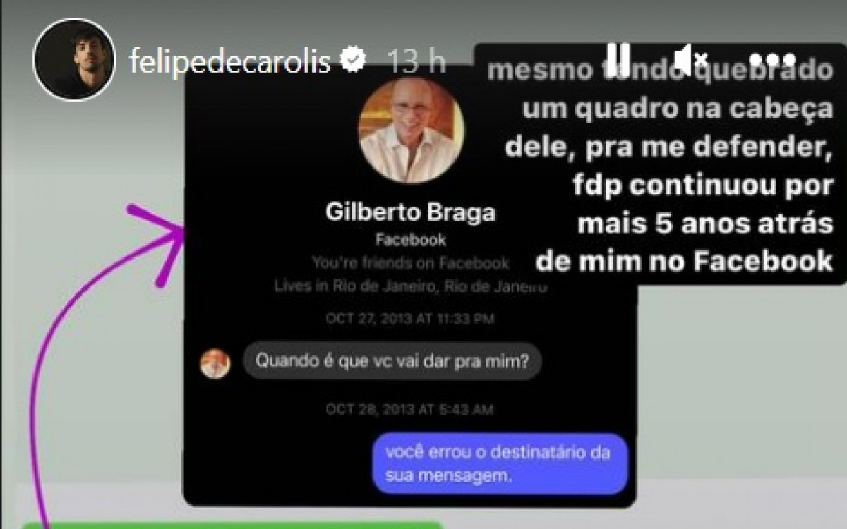 Felipe de Carolis acusa Gilberto Braga de ass&eacute;dio sexual