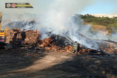 Incêndio atinge madeireira na Zona Leste de São Paulo