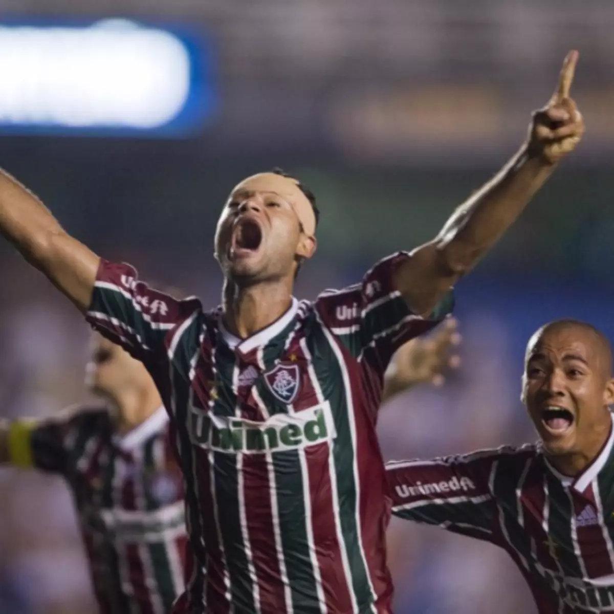 Gum comemorando gol contra o Cerro Porte&ntilde;o, pela Copa Sul-Americana de 2009 - AFP