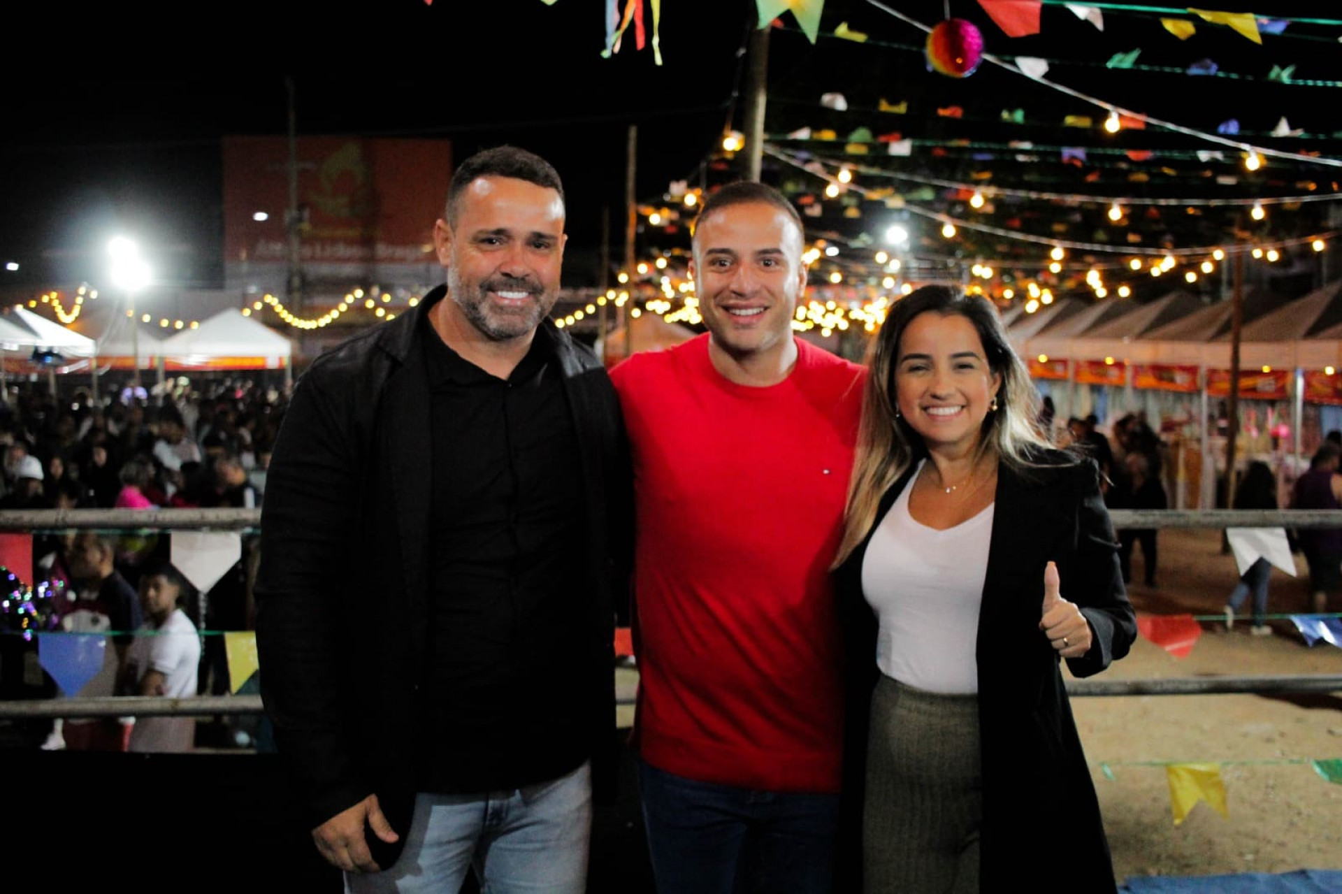 Os secret&aacute;rios Robson Sarmento, Matheus Carneiro e Brenda Carneiro participaram dos tr&ecirc;s dias de festa  - Rafael Barreto e Kristian Amarante/PMBR  