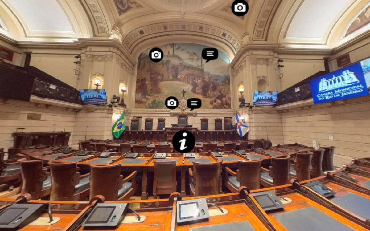 As imagens em 360&ordm; possuem &iacute;cones clic&aacute;veis que possuem um conte&uacute;do informativo multim&iacute;dia com v&iacute;deos, fotos e cartilhas