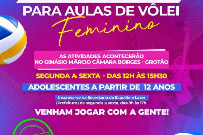 Inscrições abertas para aulas de vôlei feminino durante as férias escolares