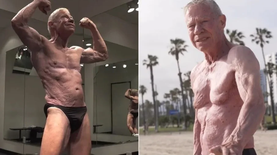 Com 90 anos, fisiculturista mais velho do mundo posou nu