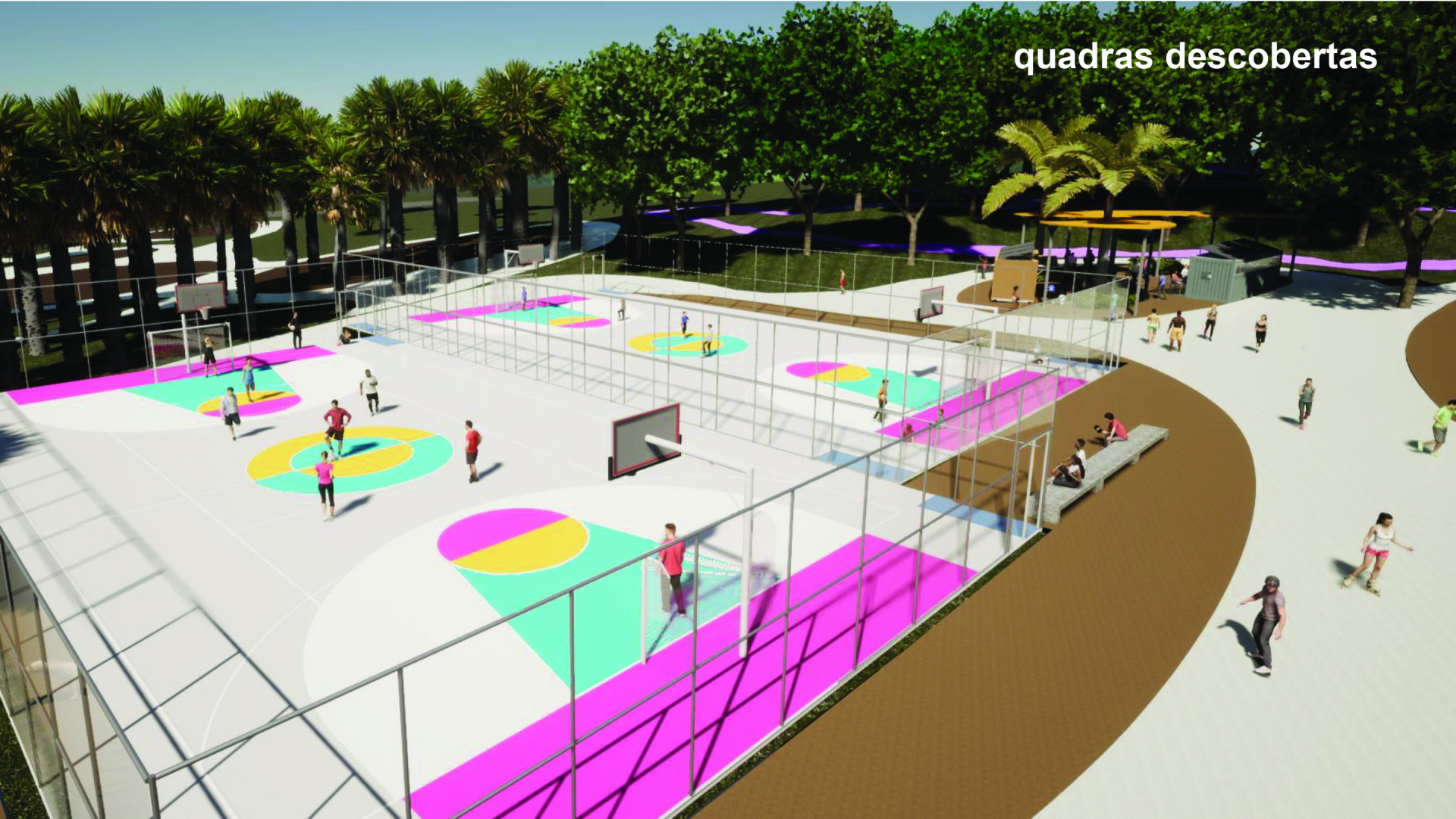 Projeto das quadras poliesportivas - Divulgação