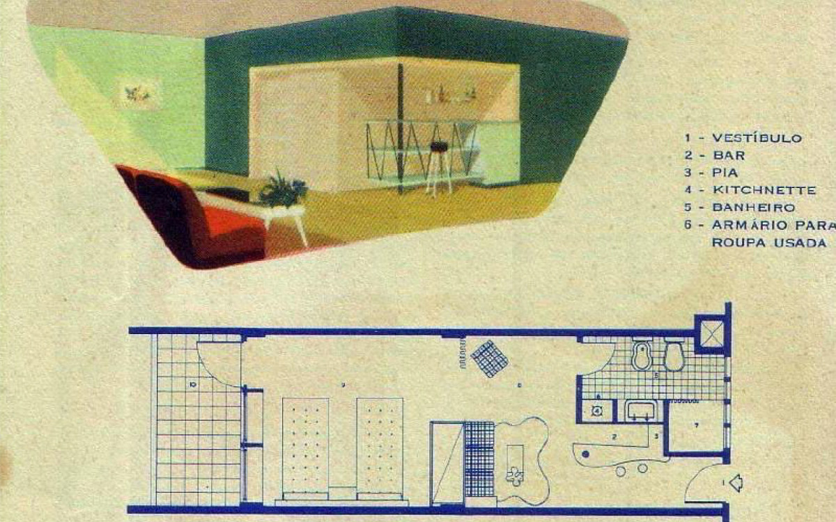 Arte criada na década de 1950 para divulgar o Gávea Tourist Hotel - Divulgação