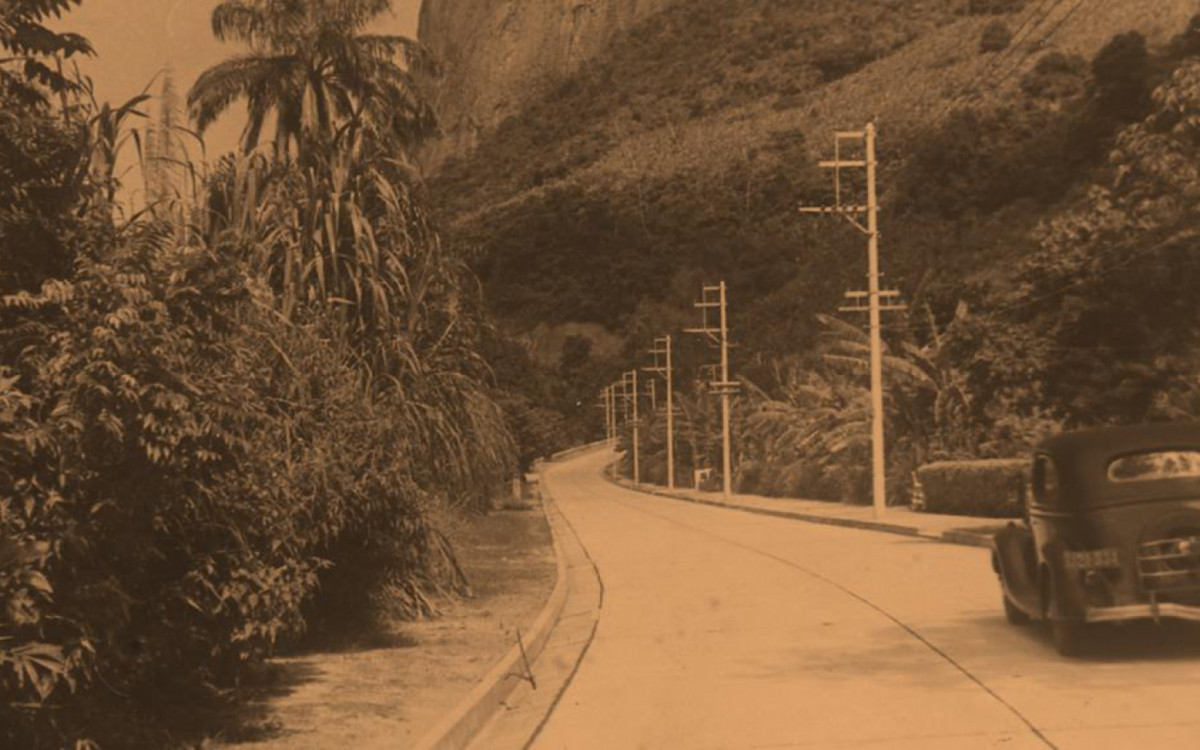 Fotografia da década de 1950, do caminho que leva ao Gávea Tourist Hotel - Divulgação