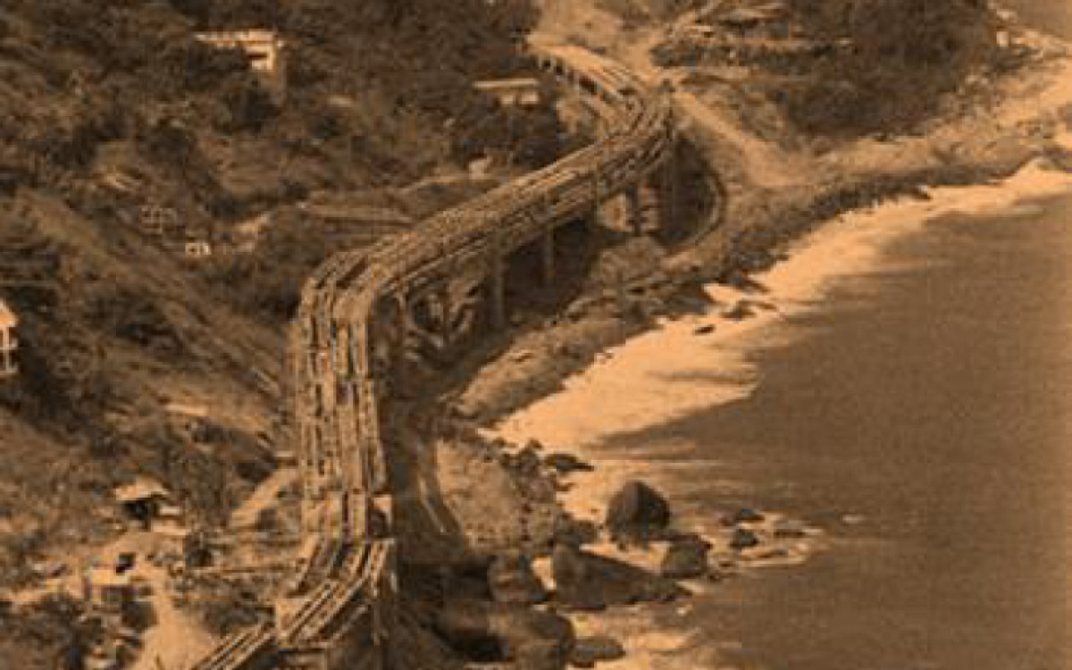 Fotografia da década de 1950, do caminho que leva ao Gávea Tourist Hotel - Divulgação