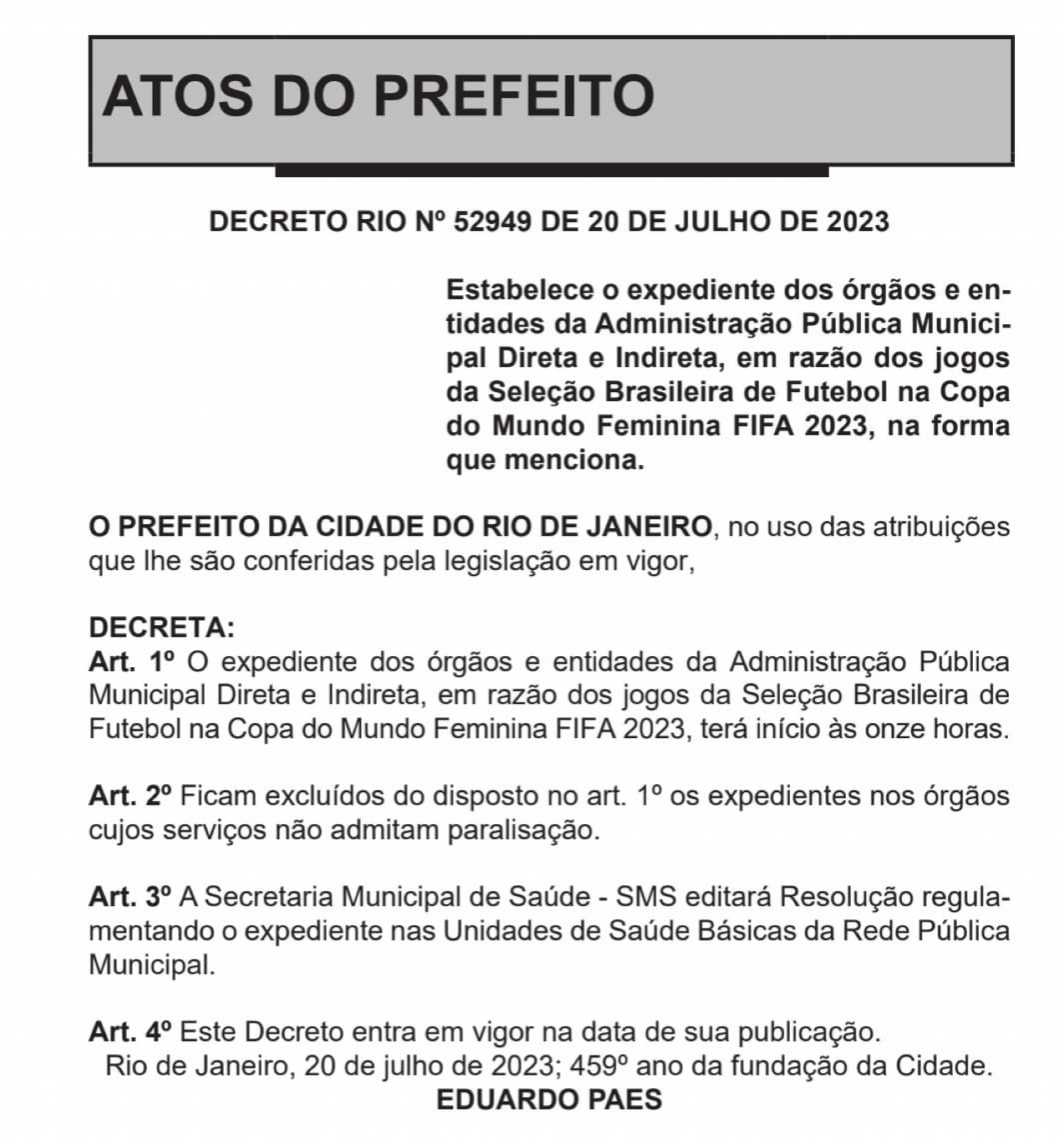 Decreto foi publicado nesta sexta-feira (21)